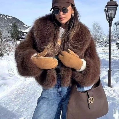 Faux Fur Coat Female Short Chic