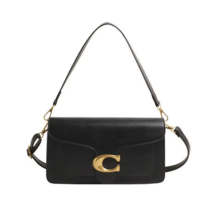 2025 New Women'S High-End Pure Color Simple Square Bag Multi-Layer Commuting Single Shoulder Bag Neutral Minimalist Style