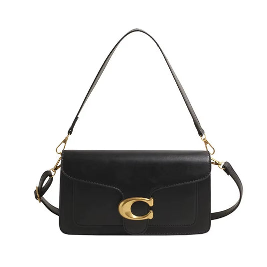 2025 New Women'S High-End Pure Color Simple Square Bag Multi-Layer Commuting Single Shoulder Bag Neutral Minimalist Style