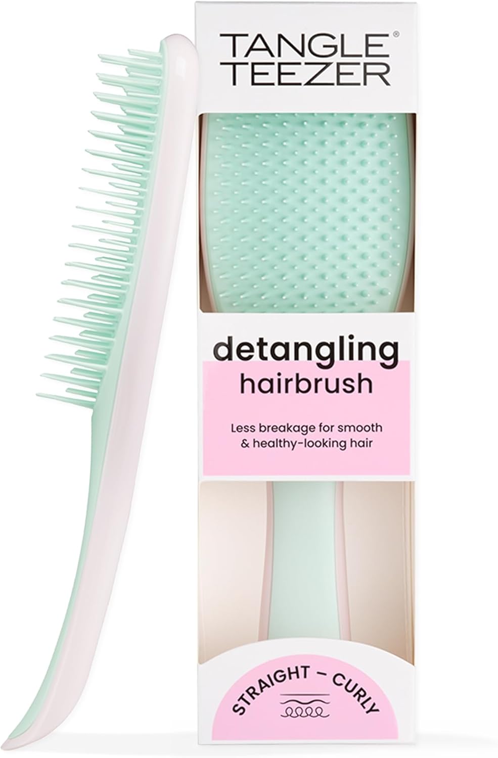 Ultimate Detangler Hairbrush - for Wet & Dry Hair - Detangling Brush for All Hair Types - Two-Tiered Teeth Reduce Breakage & Eliminate Knots - Millennial Pink