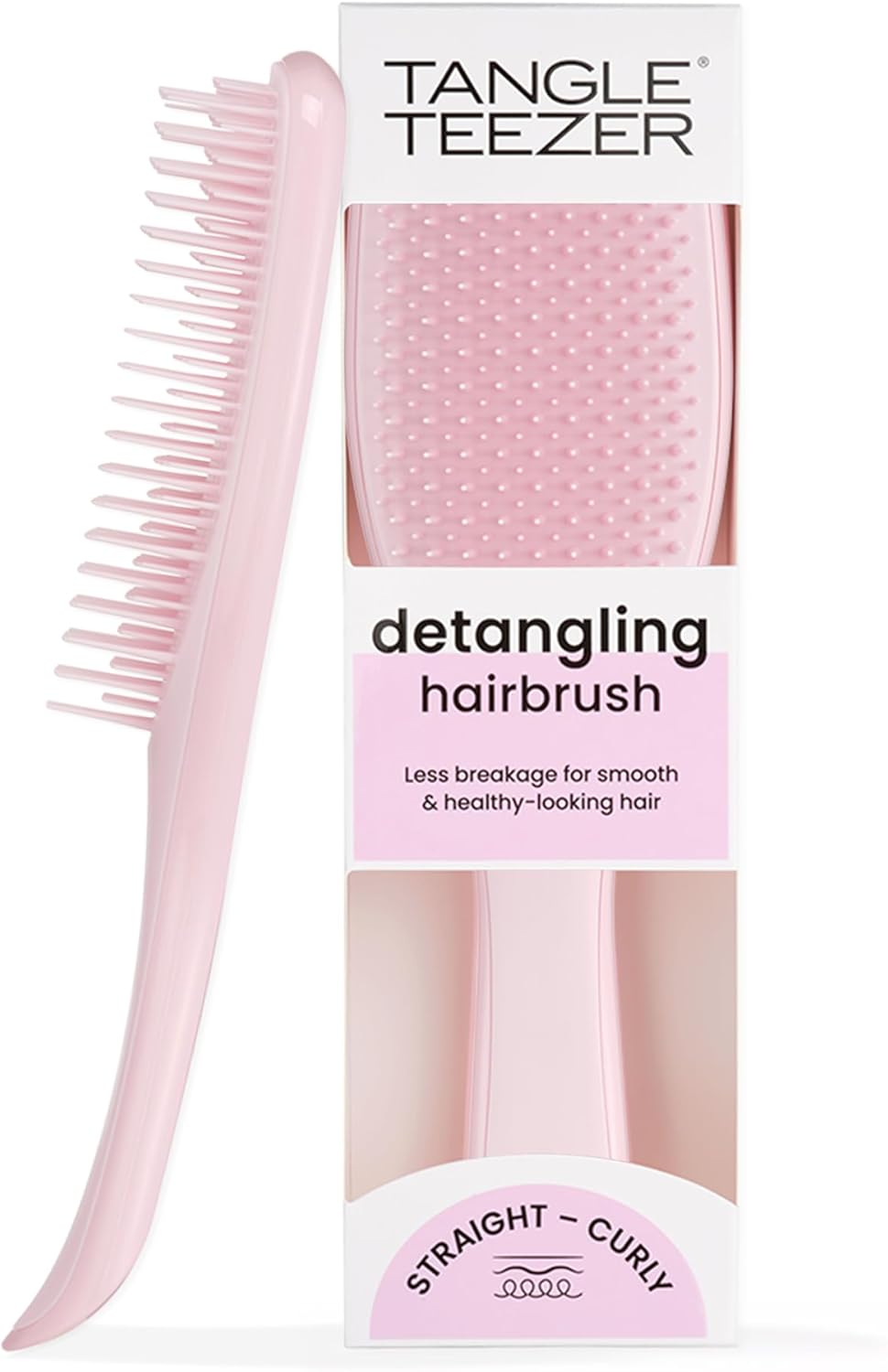 Ultimate Detangler Hairbrush - for Wet & Dry Hair - Detangling Brush for All Hair Types - Two-Tiered Teeth Reduce Breakage & Eliminate Knots - Millennial Pink