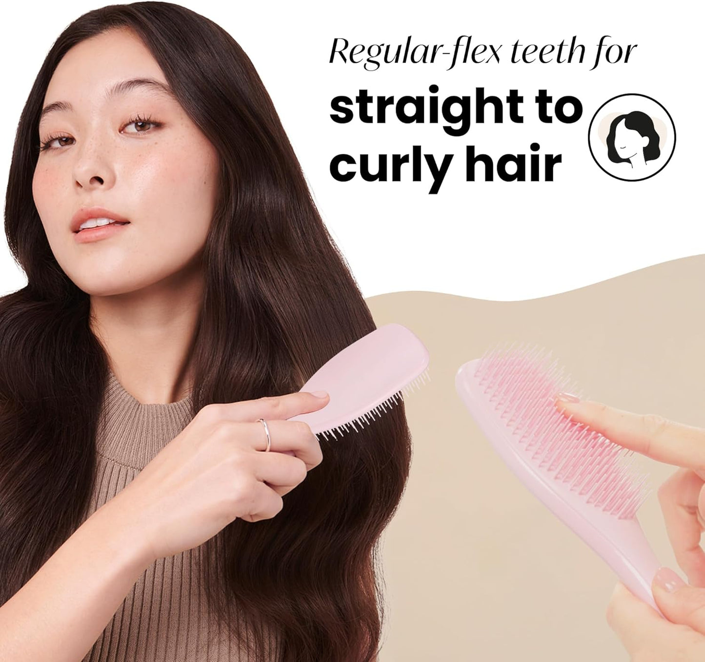 Ultimate Detangler Hairbrush - for Wet & Dry Hair - Detangling Brush for All Hair Types - Two-Tiered Teeth Reduce Breakage & Eliminate Knots - Millennial Pink