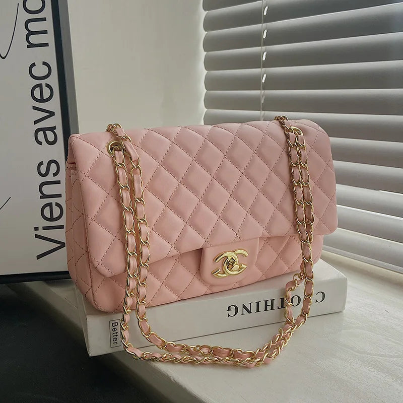 2025 Fashionable New Versatile Commuter Women'S Bag Large-Capacity One-Shoulder Crossbody Bag with Diamond Chain Bag