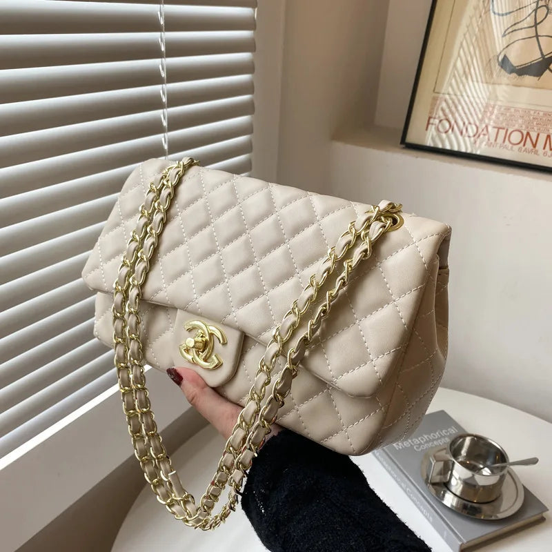 2025 Fashionable New Versatile Commuter Women'S Bag Large-Capacity One-Shoulder Crossbody Bag with Diamond Chain Bag