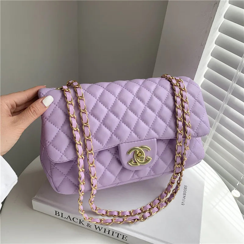 2025 Fashionable New Versatile Commuter Women'S Bag Large-Capacity One-Shoulder Crossbody Bag with Diamond Chain Bag