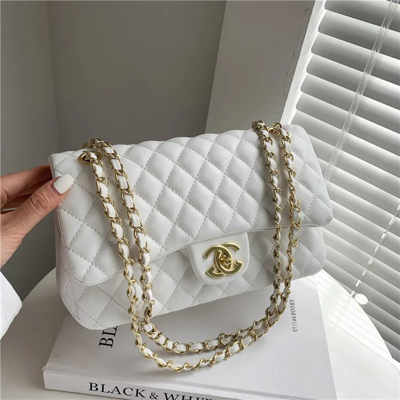 2025 Fashionable New Versatile Commuter Women'S Bag Large-Capacity One-Shoulder Crossbody Bag with Diamond Chain Bag