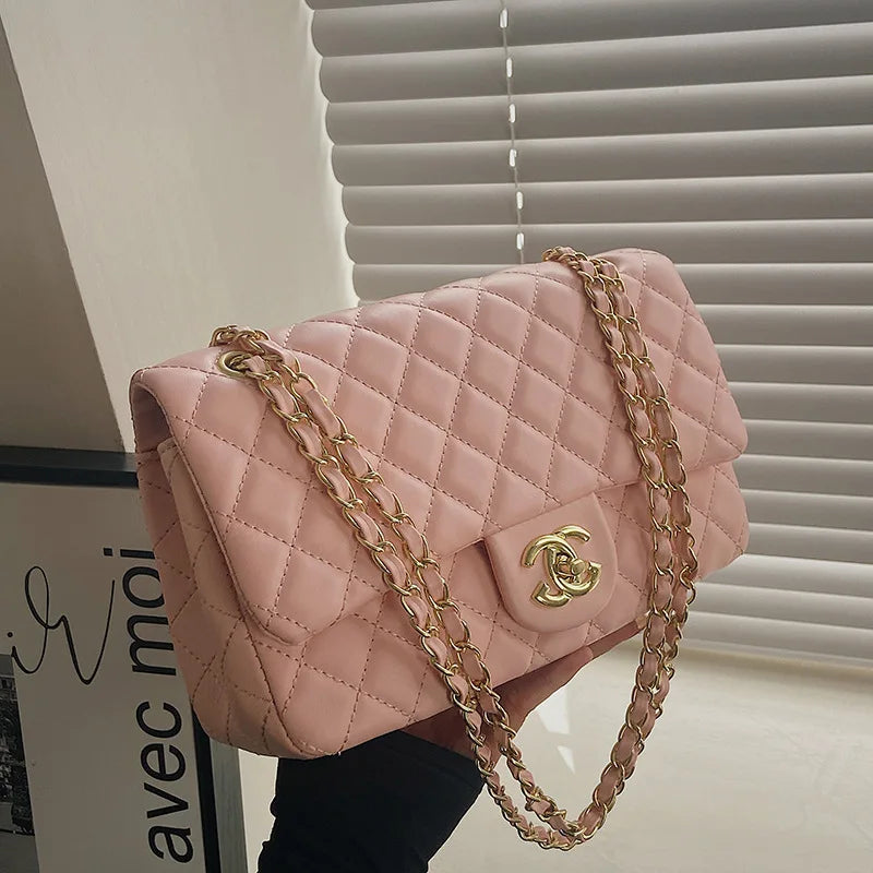 2025 Fashionable New Versatile Commuter Women'S Bag Large-Capacity One-Shoulder Crossbody Bag with Diamond Chain Bag