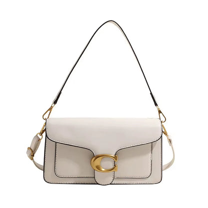 2025 New Women'S High-End Pure Color Simple Square Bag Multi-Layer Commuting Single Shoulder Bag Neutral Minimalist Style