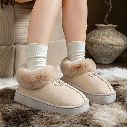 Ankle Wrap Cotton Slippers Women's Fashion Thick Snow Boots