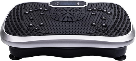 Vibration Plate Exercise Machine - 5 Programs + 99 Intensity Levels - Built-In Bluetooth Speaker - 2 Resistance Bands - Easy-To-Use & Portable Vibrating Plate Exercise Machine